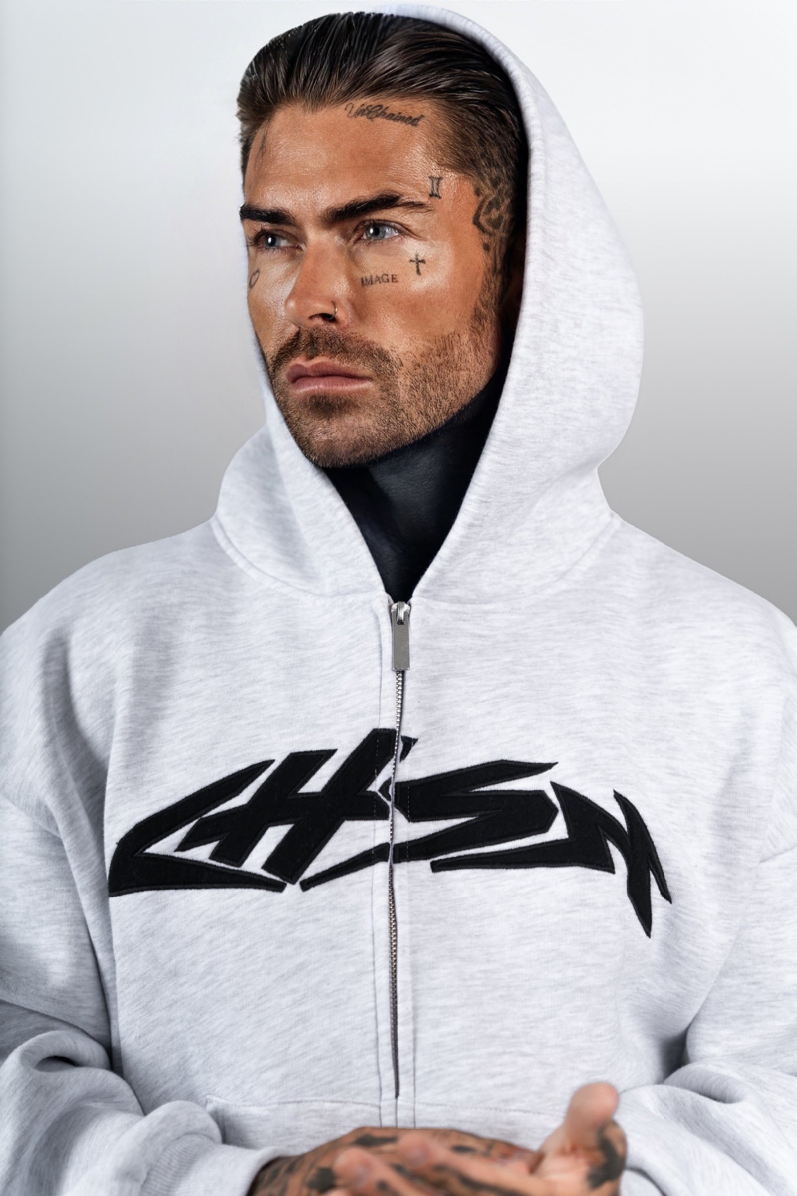 Chosen Few Athletics — Salt & Pepper, hooded portrait