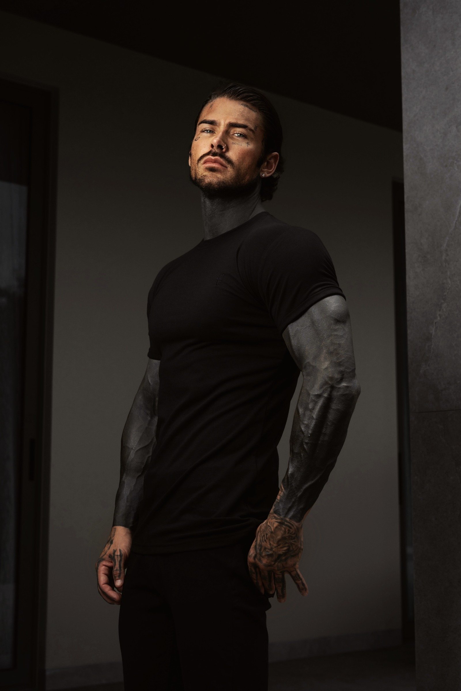 Viscose Crew T-Shirt, Black