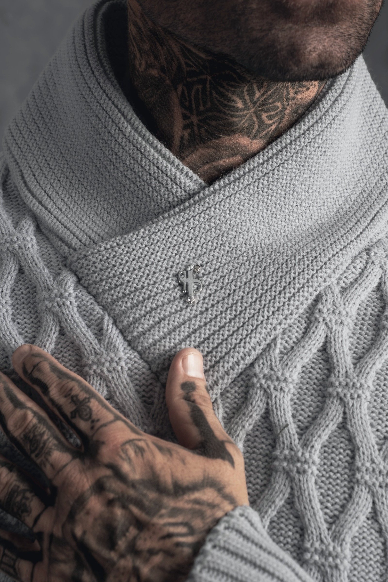 Chunky Cable Knit Jumper, Grey
